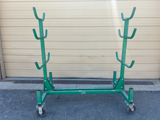 Greenlee 668 Mobile Pipe Rack, 4-Level, 1000 lb Capacity, Green Steel