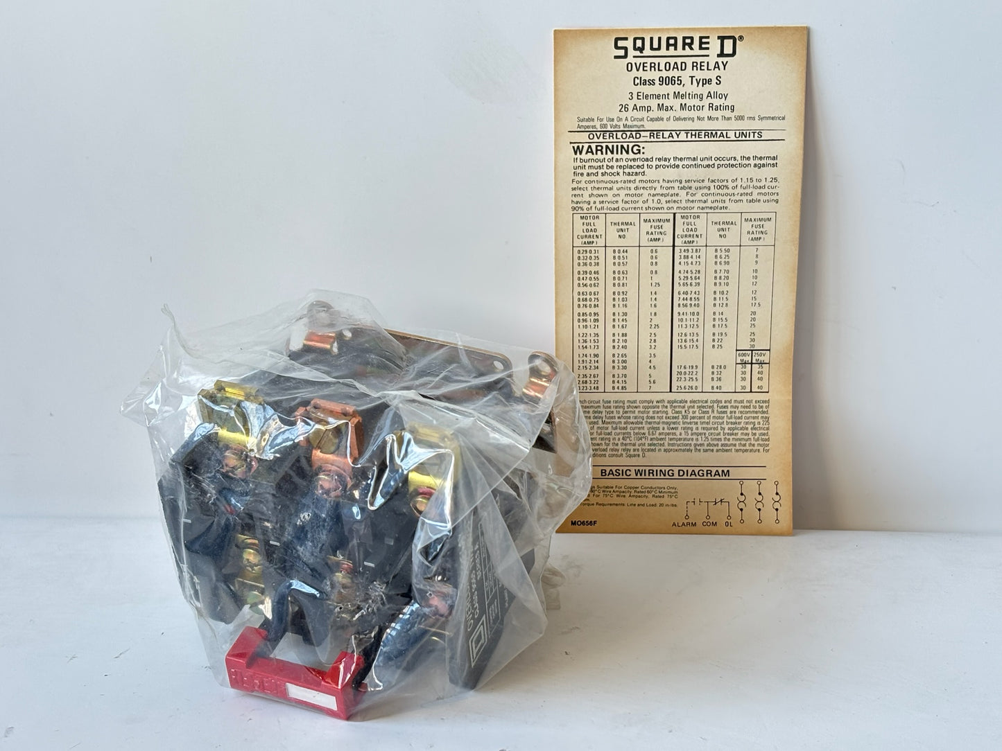 Square D 9065‑SEO‑5 Thermal Overload Relay 3‑Element Melting Alloy, Up to 26 A