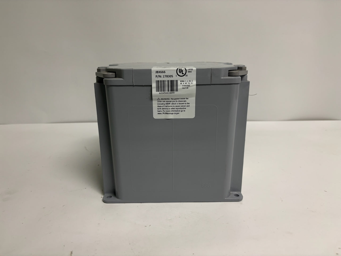 Kraloy JBX666 6x6x6 PVC Junction Box, NEMA Rated, Non-Metallic