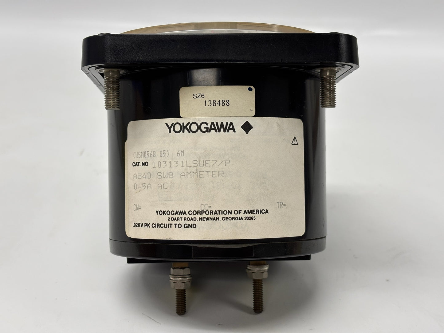 Yokogawa 103131LSUE7/P AB40 SWB AC Ammeter Panel Mount Instrument