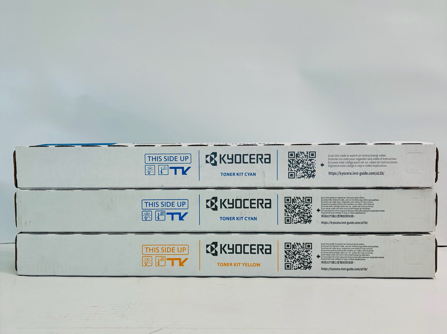 3 Genuine Kyocera TASKalfa 5052ci, 5053ci Cyan & Yellow Toner  TK-8517 CCY