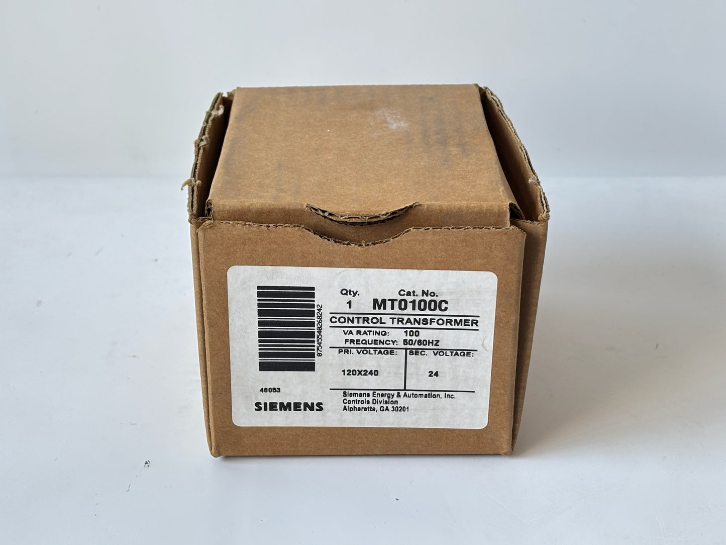Siemens MT0100C Control Transformer — 100 VA, 120/240 V Primary to 24 V Secondary