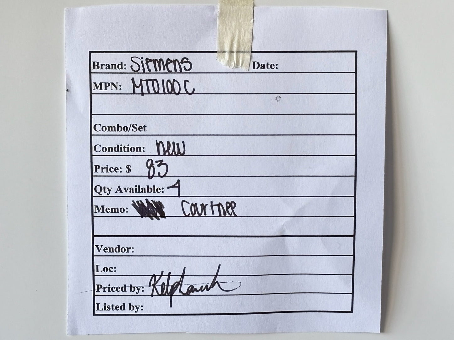 Siemens MT0100C Control Transformer — 100 VA, 120/240 V Primary to 24 V Secondary