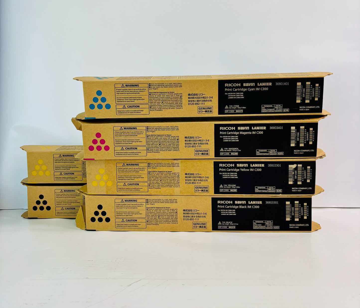 6 Genuine Ricoh IM C300F,C400F CMYYKK Toner 842378,842379,842380,842381