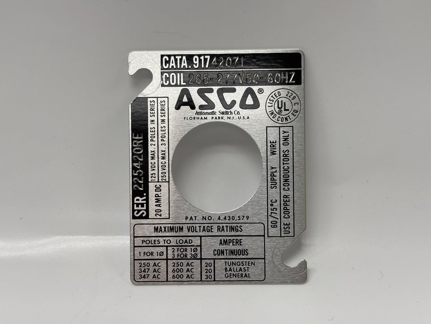 ASCO 91742071 Solenoid Valve Replacement Coil for Industrial Fluid Control