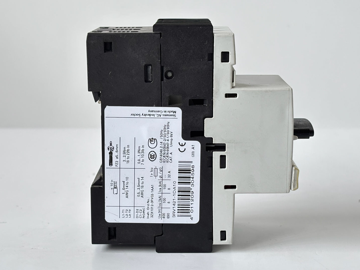 2 PK Siemens 3RV1421-1DA10 SIRIUS Motor Protection Breaker 2.2–3.2A