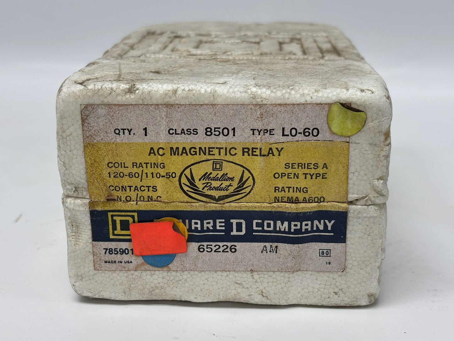 Square D 8501/LO-60 AC Magnetic Relay for Industrial Control Circuits