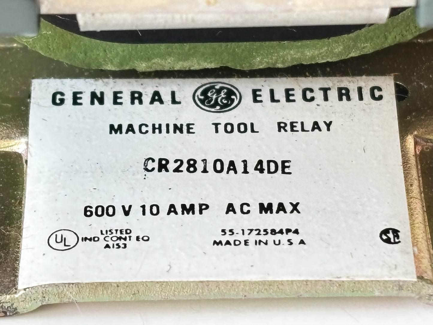 General Electric CR2810A14DE22 Machine Tool Relay 10 A 600 V 110/120 V Coil