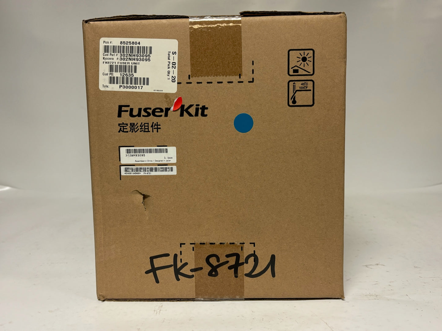 New OEM Kyocera TASKalfa 7052ci,8052ci Fuser kit FK-8721, FK8721 (302NH93092)