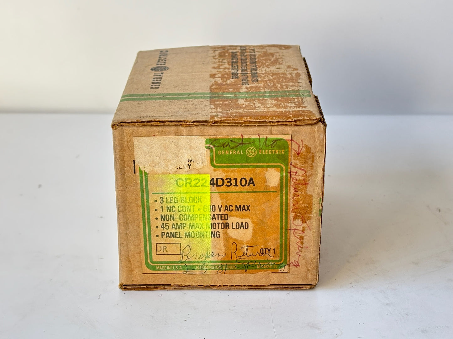 General Electric CR224D310A Thermal Overload Relay 3-Pole, Adjustable Range