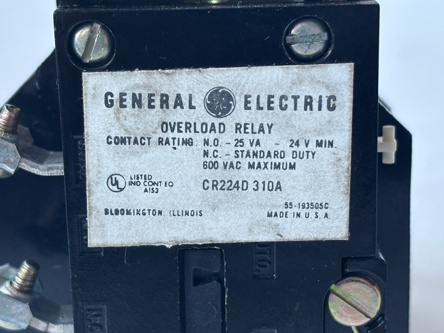General Electric CR224D310A Thermal Overload Relay 3-Pole, Adjustable Range