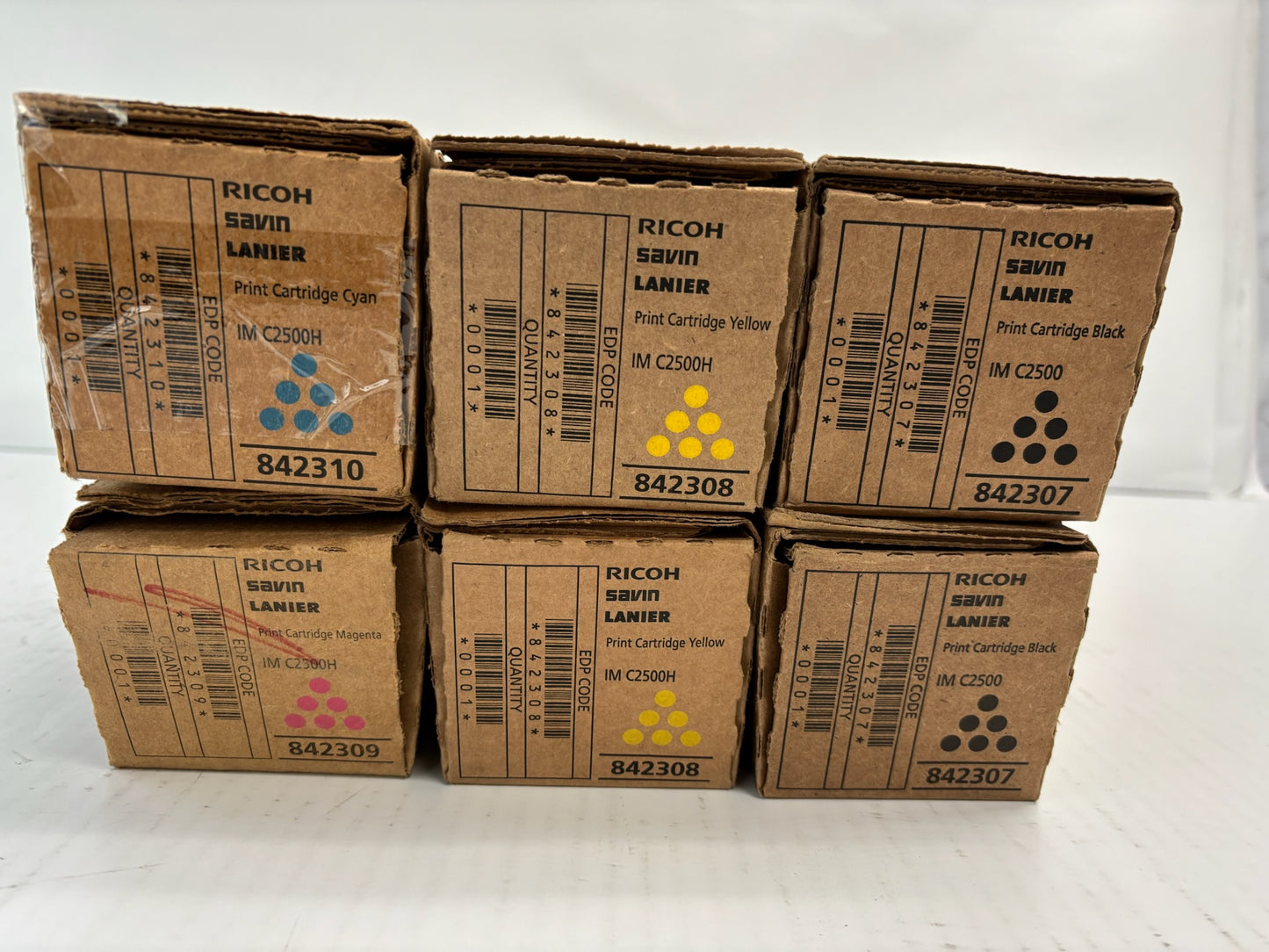 6 OEM Ricoh IM C2500H, IM C2000 CMYYKK Toners 842307,842308,842309,842310