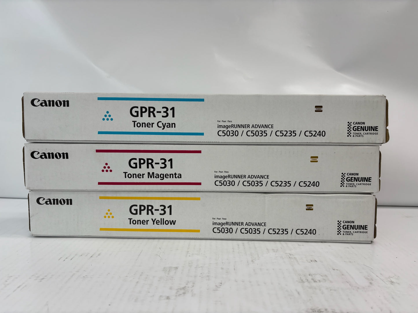 3 New Genuine Canon iR ADV C5030,C5035,C5235,C5240 GPR31, GPR-31 CMY Toners