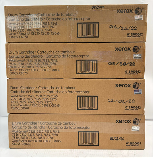 4 Genuine Xerox 7545,7830,7855i Altalink C8030,C8070 Drum Cartridges 013R00662