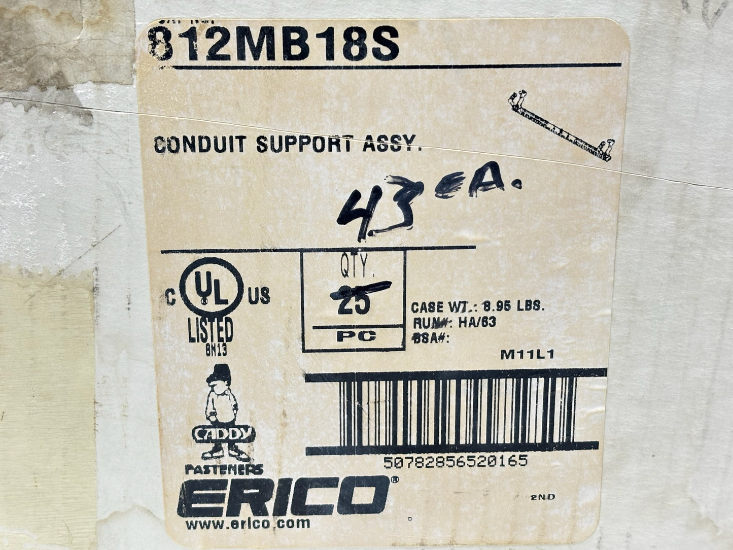 50PK nVent CADDY 812MB18S Combination Box and Conduit Hanger