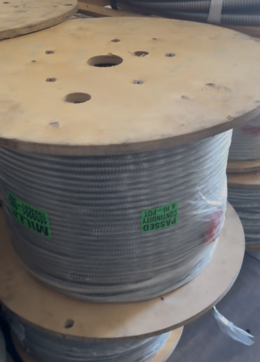 Steel MC-Cable 10/2 Stranded Copper-Red, Blue Conductors (500')