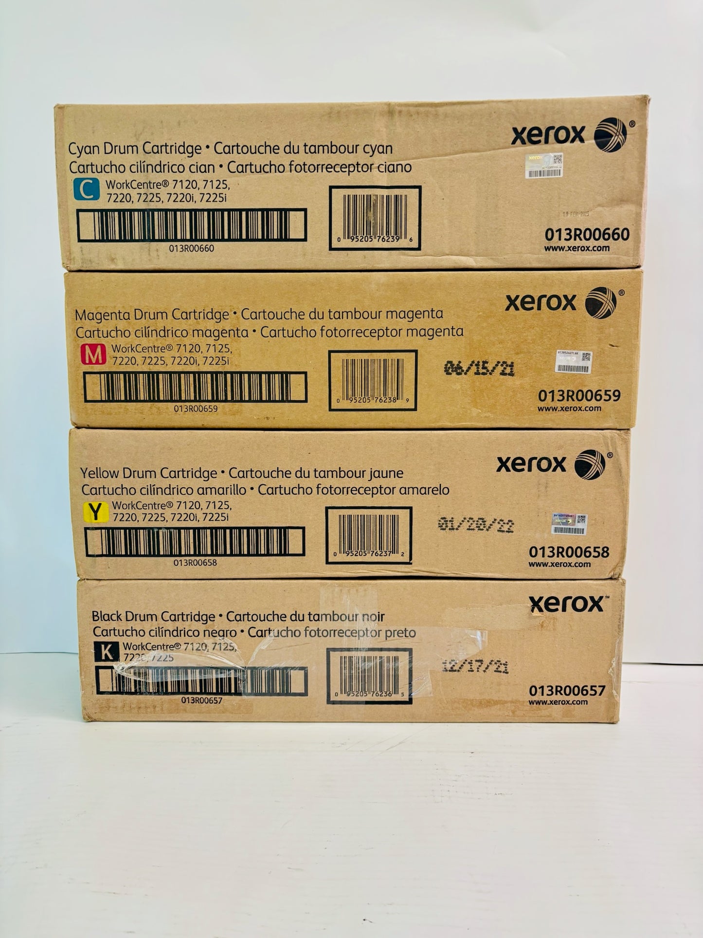 4 Genuine Xerox WorkCentre 7120, 7125 CMYK Drum Unit 013R00657,58,59,60