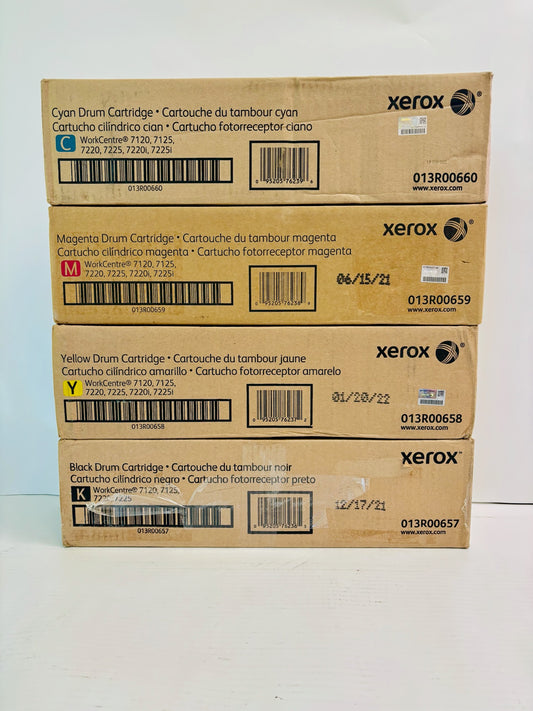 4 Genuine Xerox WorkCentre 7120, 7125 CMYK Drum Unit 013R00657,58,59,60