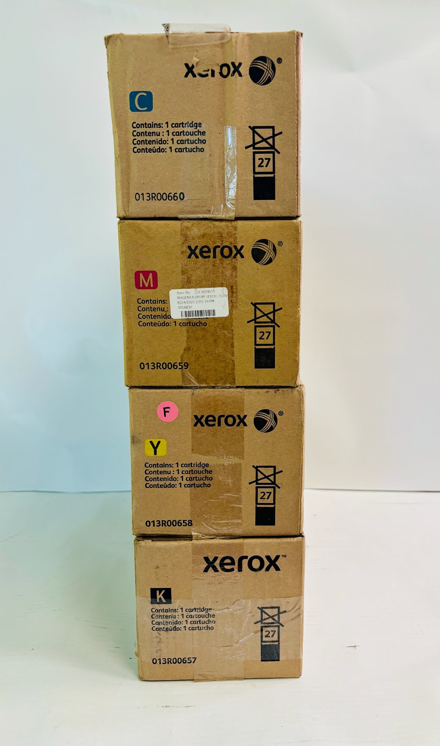 4 Genuine Xerox WorkCentre 7120, 7125 CMYK Drum Unit 013R00657,58,59,60