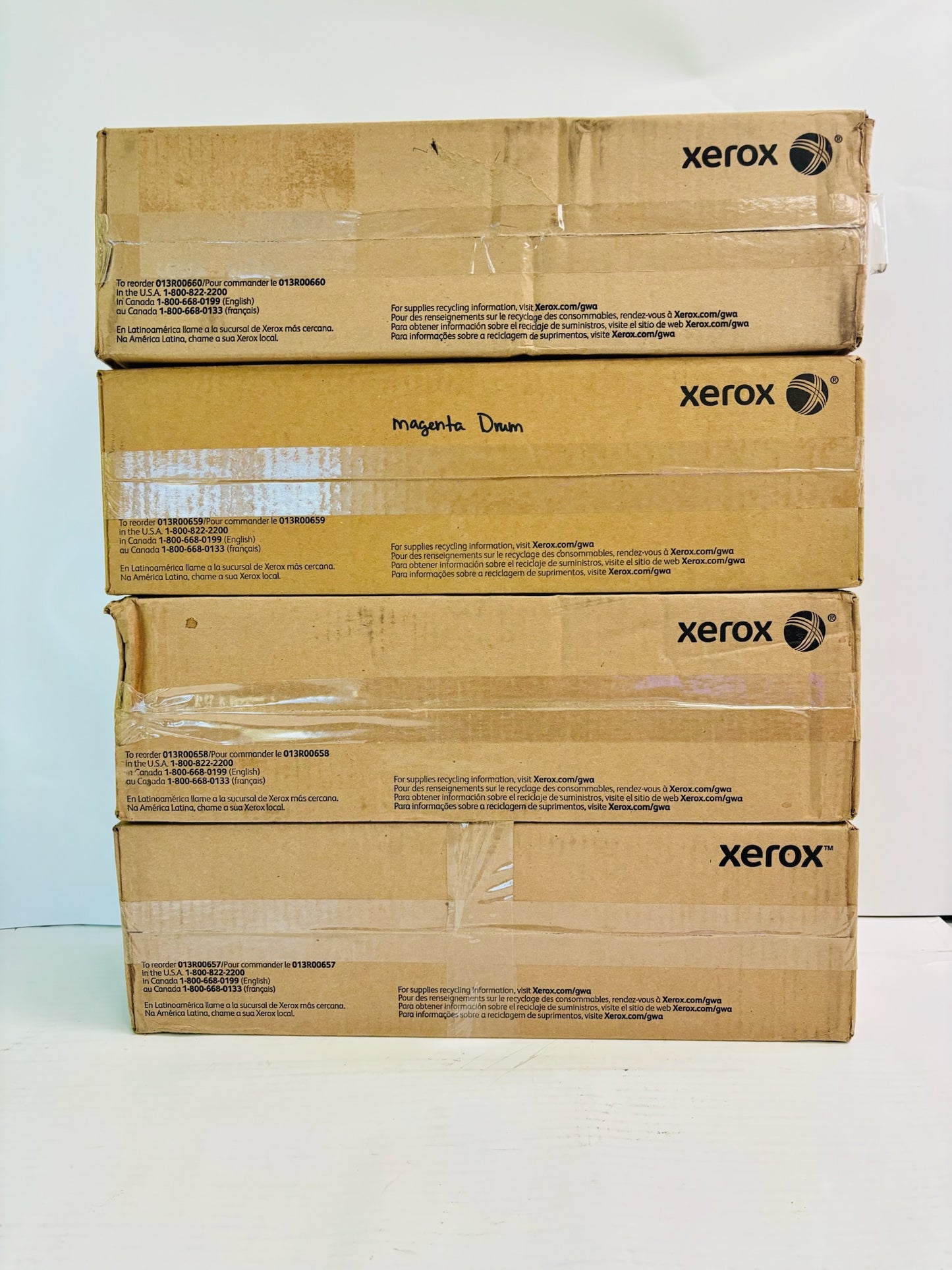 4 Genuine Xerox WorkCentre 7120, 7125 CMYK Drum Unit 013R00657,58,59,60