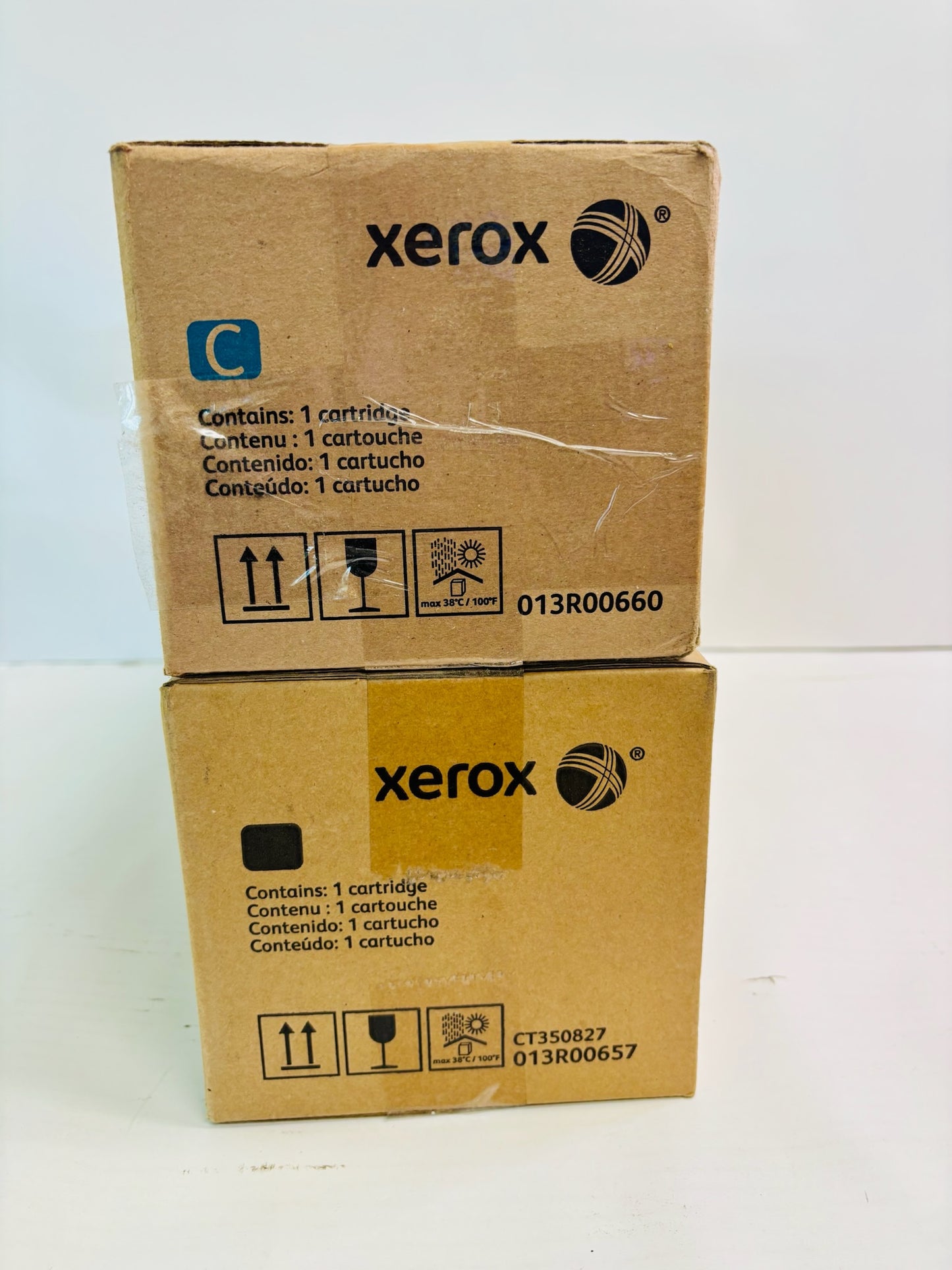 2 Genuine Xerox WorkCentre 7120, 7125 Cyan & Black Drum Unit 013R00657, 013R00660