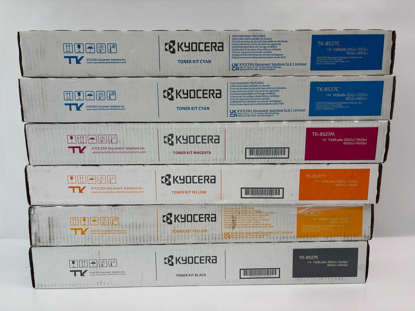 6 Genuine Kyocera TASKalfa 3552ci,3553ci,4052ci,4053ci  CCMYYK Toners TK-8527