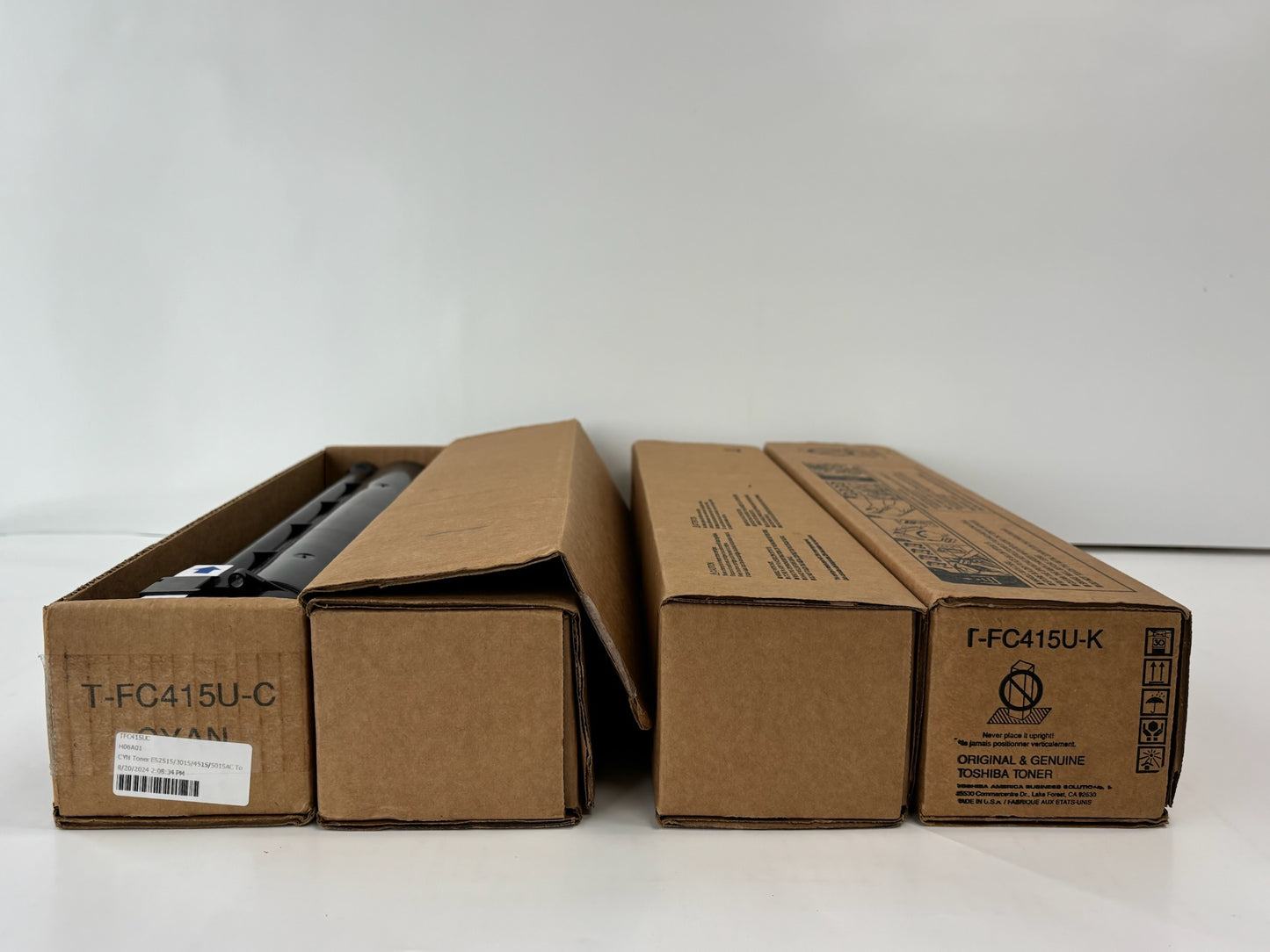 4 Genuine Toshiba 2515AC, 3015AC, 3515AC,4515AC CYYK T-FC415U Toners (Open Cyan)