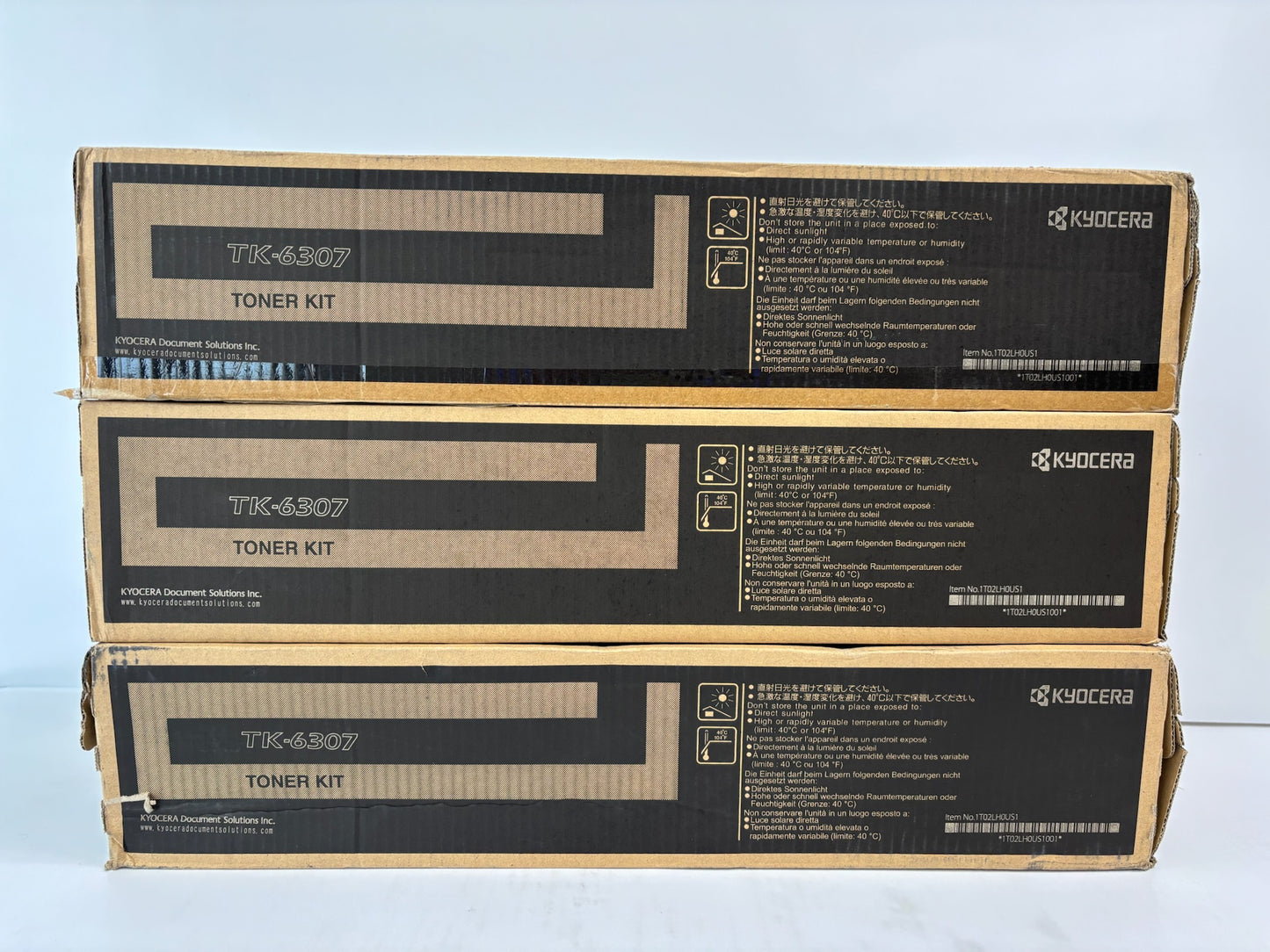 3 Genuine Kyocera Taskalfa 3500i, 4500i, 5500i Black Toners TK-6307, TK6307K