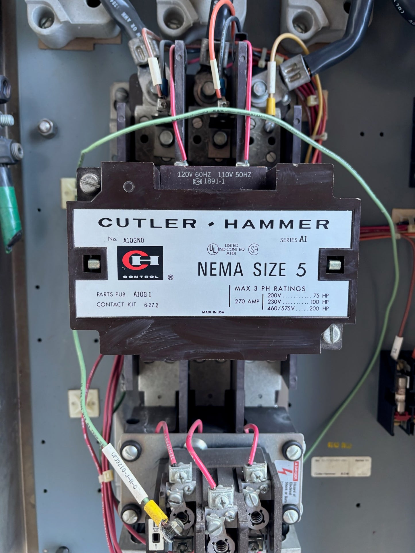 Eaton Cutler Hammer Stainless Steel A-C Mag Combo Motor Starter NEMA Size 5 400A