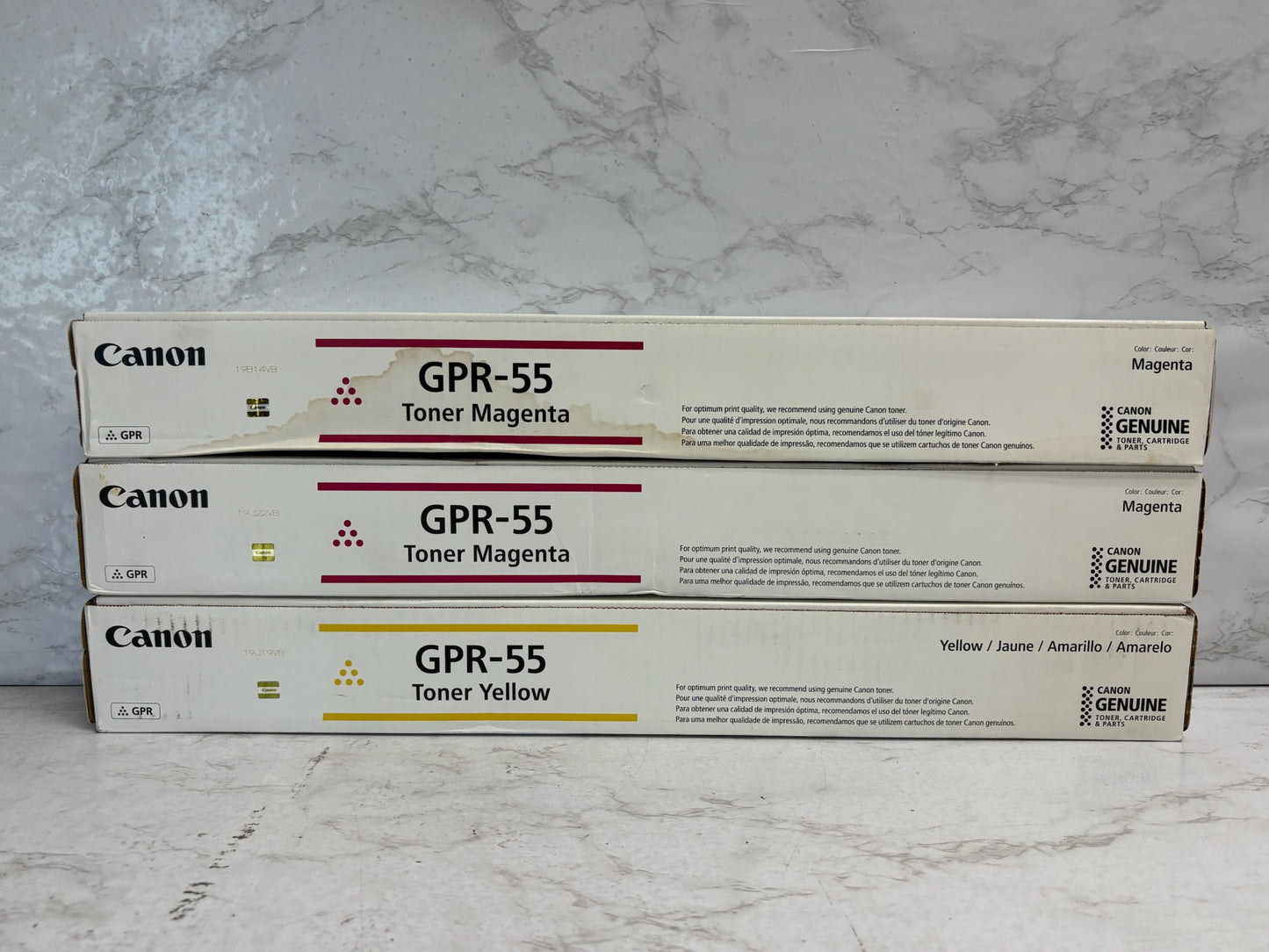3 OEM Canon IR C5535,C5540,C5550,C5560,C5735i,C5750i,C5760i GPR-55 MMY Toners