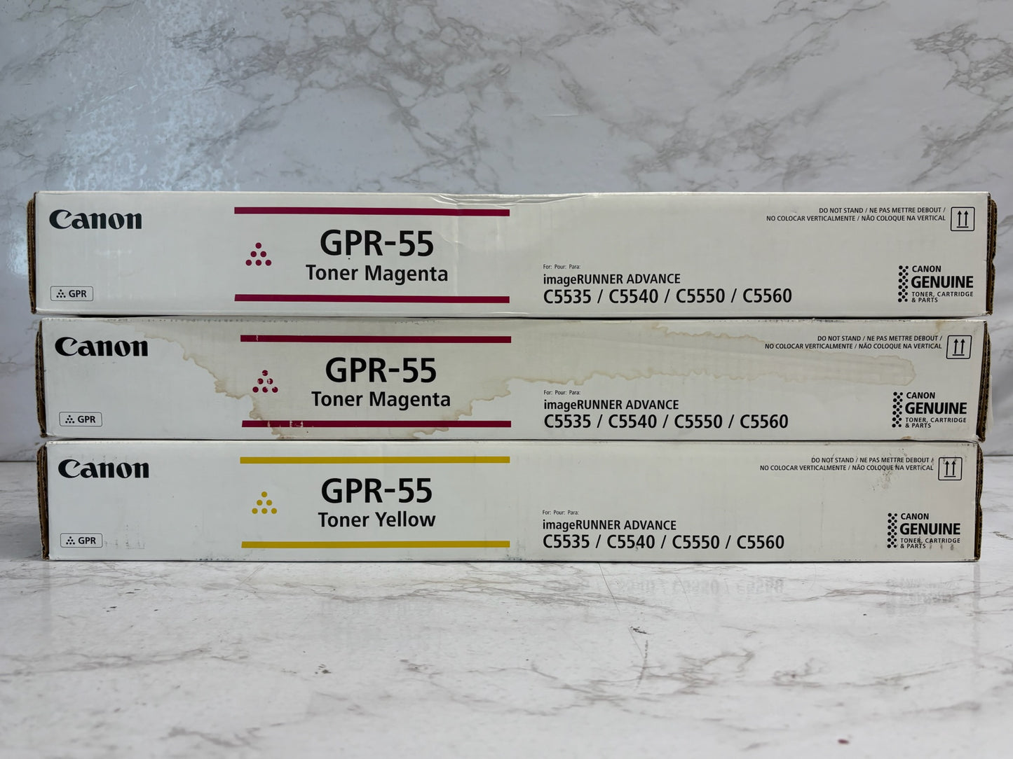 3 OEM Canon IR C5535,C5540,C5550,C5560,C5735i,C5750i,C5760i GPR-55 MMY Toners