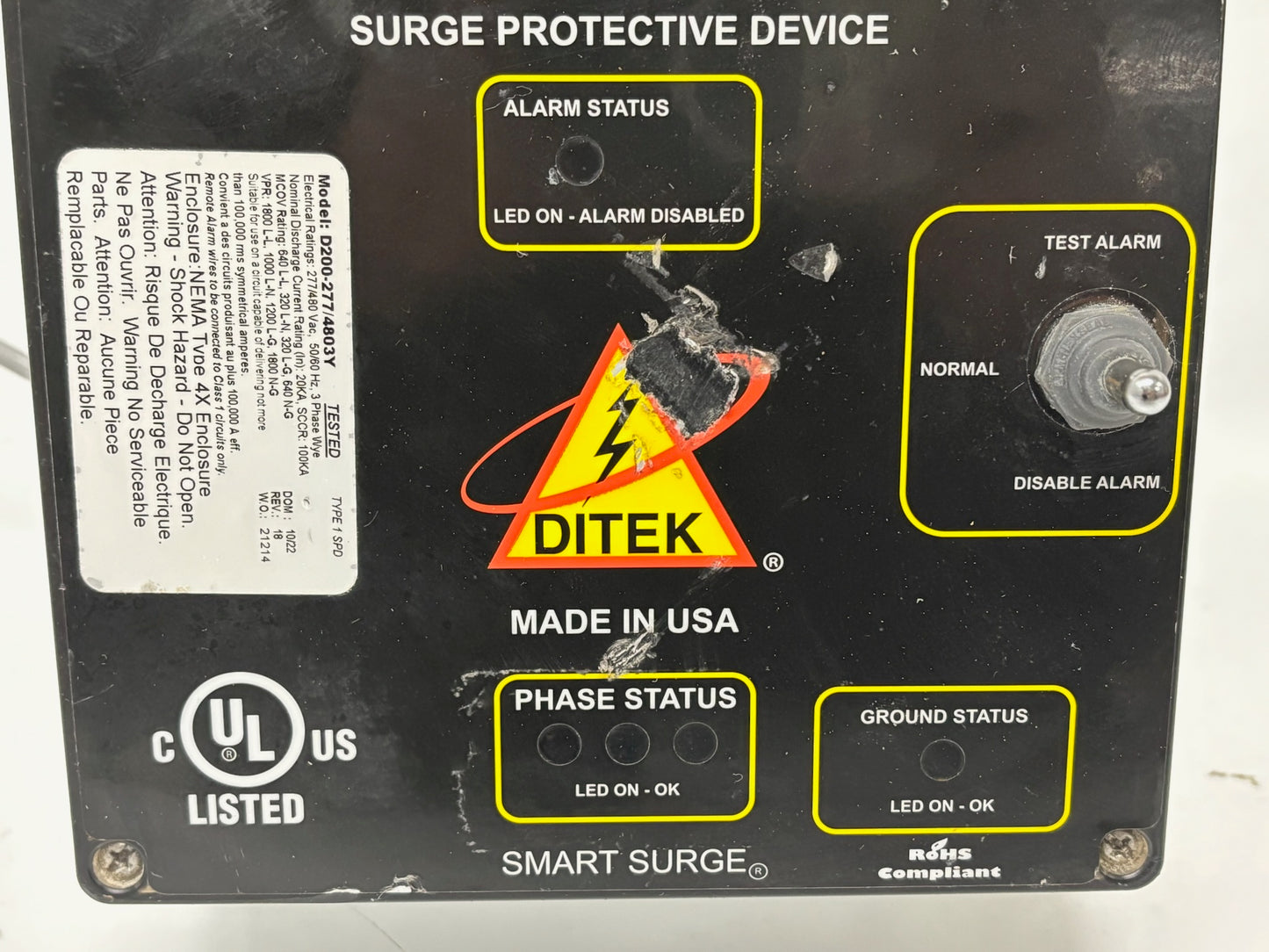 DITEK ZEUS D200 Industrial Surge Protective Device