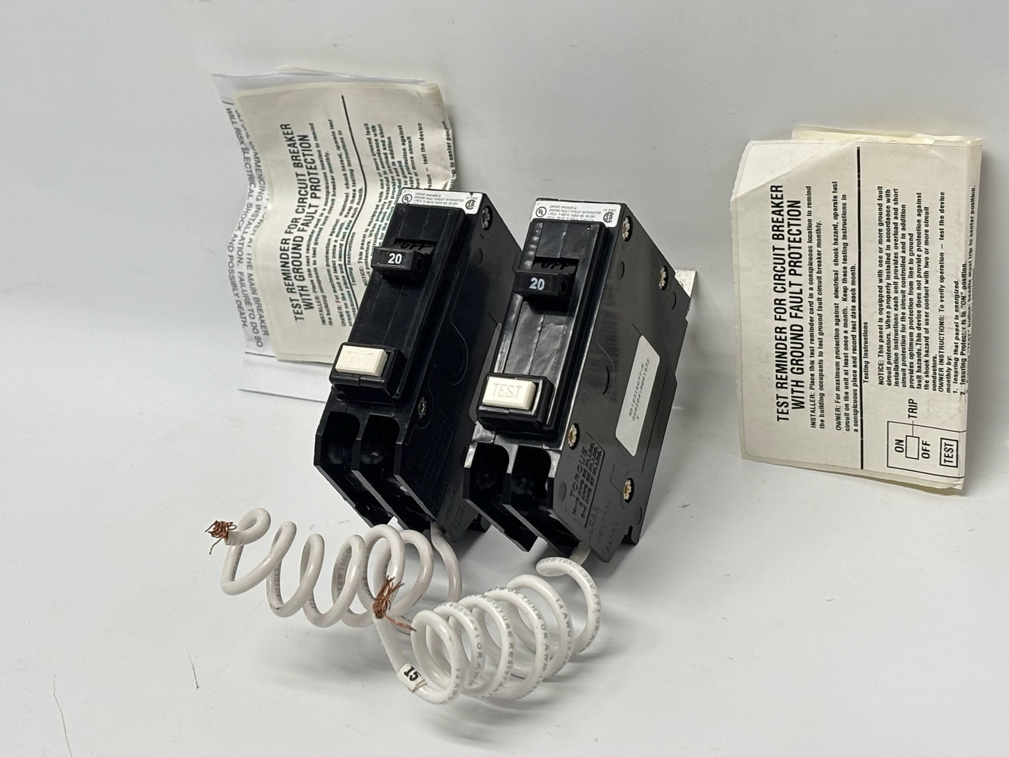 2PK Eaton QBGFT1020 Ground Fault Circuit Breaker – 20 A, Single-Pole (used)