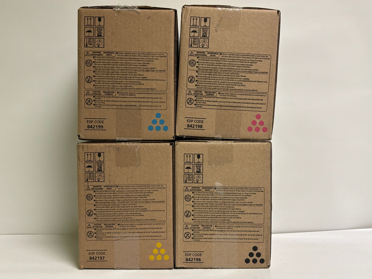 4 Genuine Ricoh MP C8003,C6503,C8000 CMYK Toners 842196,842197,842198,842199