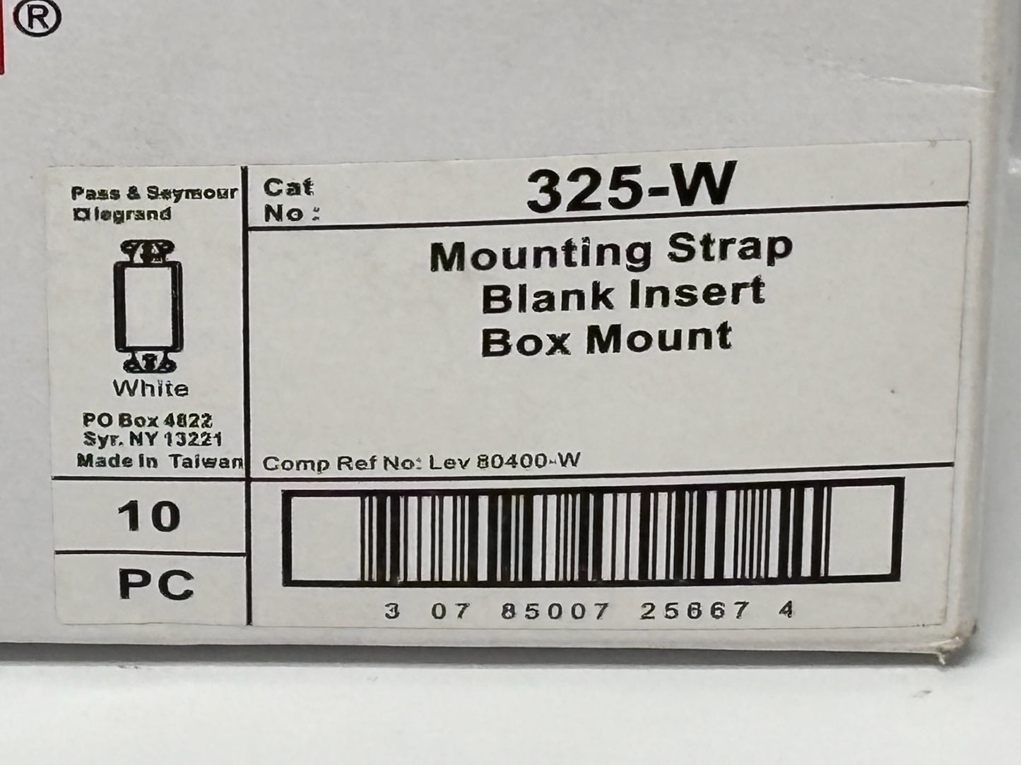 12PK Legrand 325W Blank Decorator Outlet Strap – White