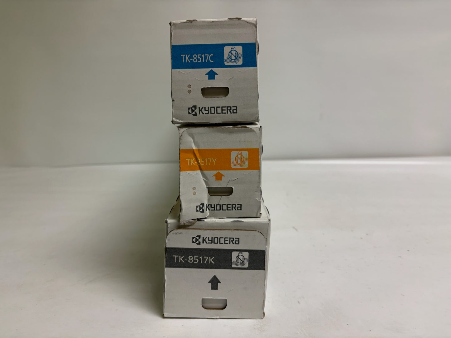3 Genuine Kyocera TASKalfa 5052ci,5053ci CYK Toners TK-8517 (Cyan Open Box)