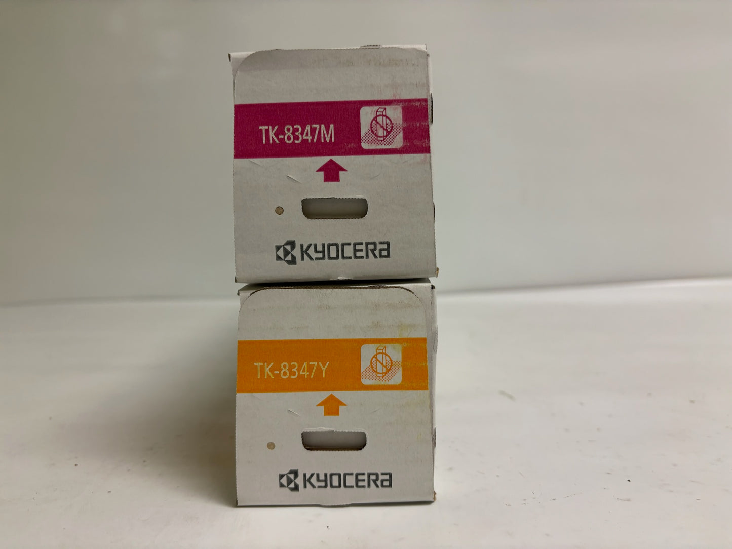 2 New OEM Kyocera TASKalfa 2552ci,2553ci  Magenta & Yellow Toners TK-8347
