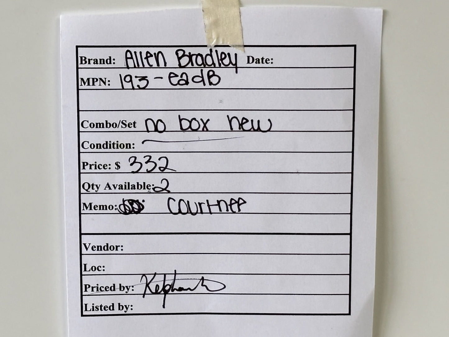 Allen-Bradley 193-EADB Electronic Overload Relay 3-Phase Motor Protection