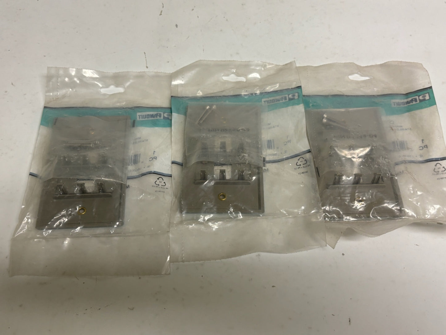 New 3 PK Panduit CFP2SY 2 Position 1-Gang Stainless Steel FacePlate