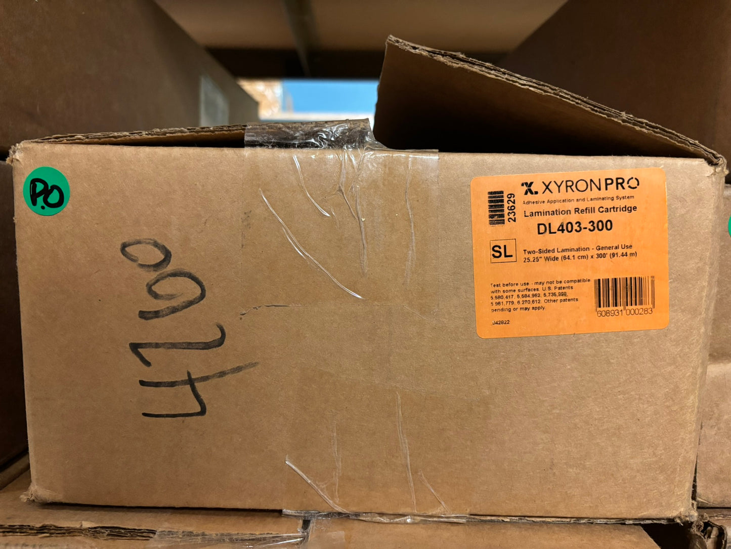 Xyron Pro DL403-300 Lamination Refill Cartridge, 25.25" x 300' (Partially Open)
