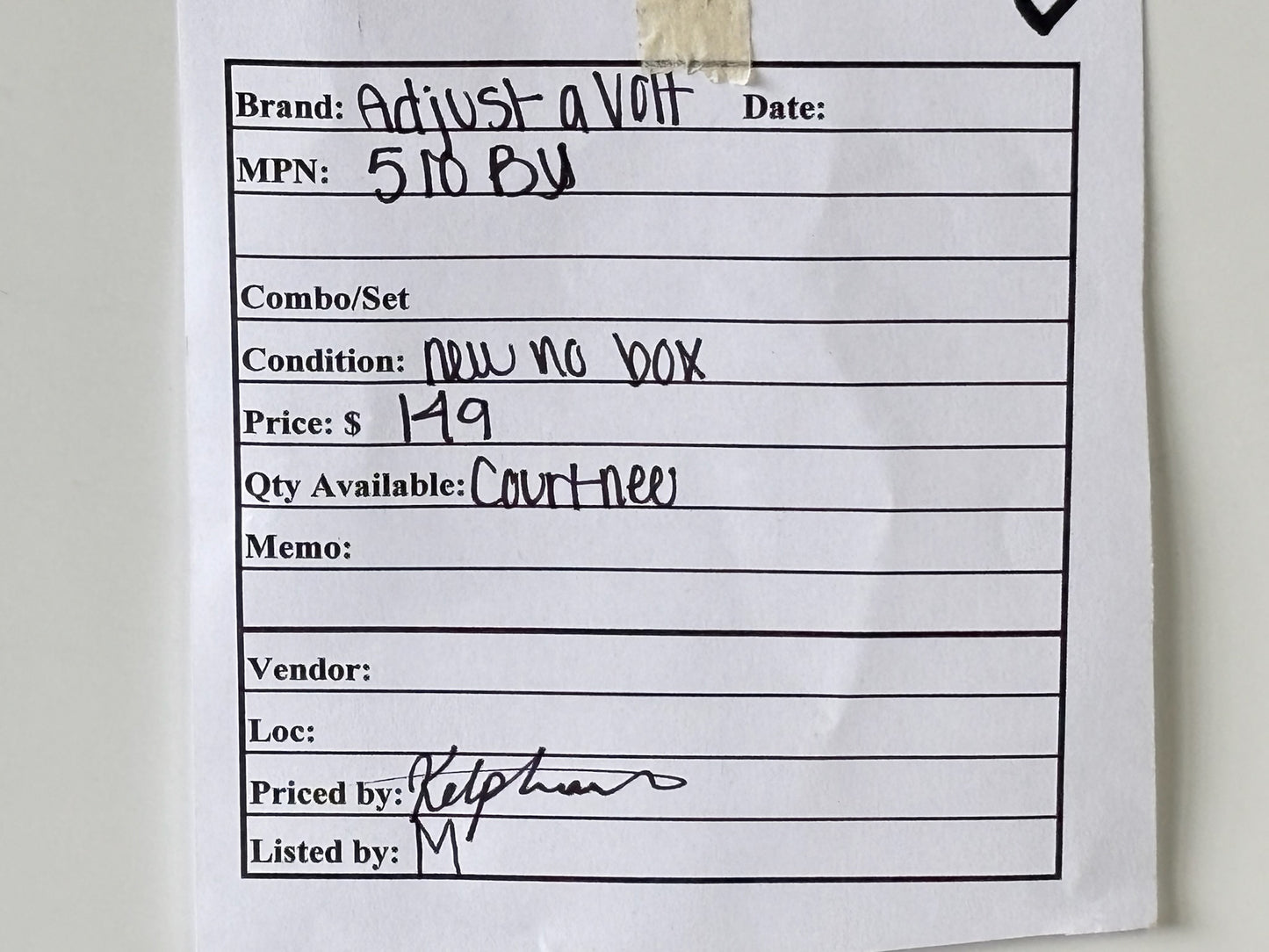 Adjust-A-Volt SQ510BU Variable Autotransformer 1.2 kVA 0-120 V