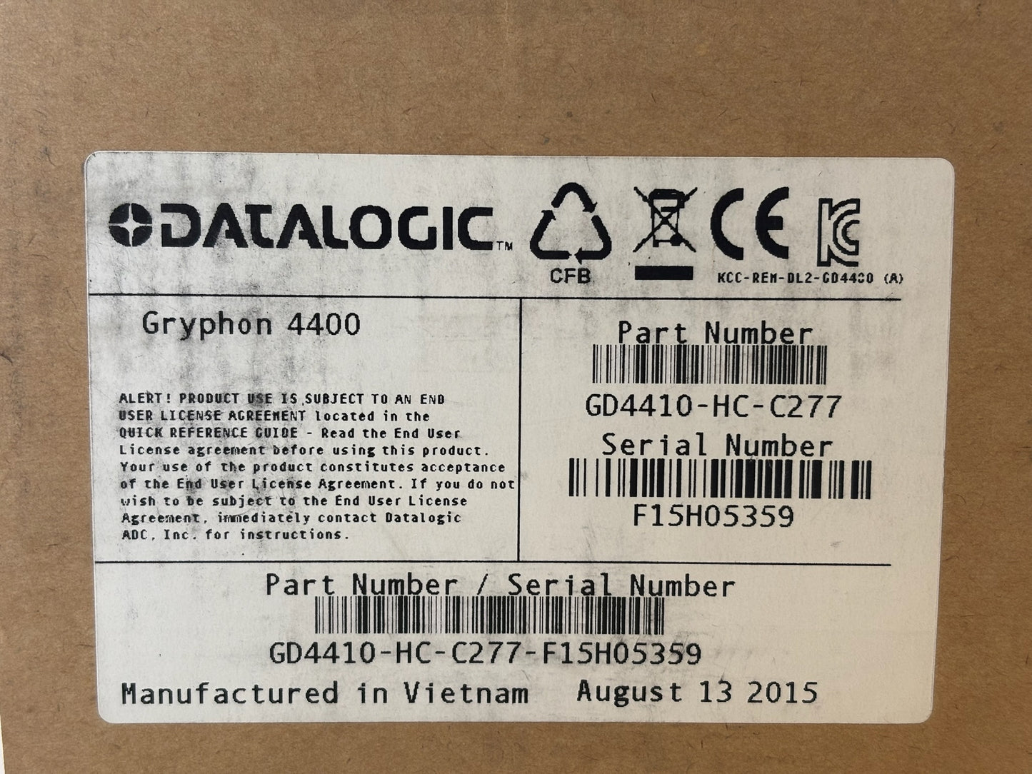 Datalogic GD4410-HC-C277 Gryphon 4400 Health Care Bar Code Scanner