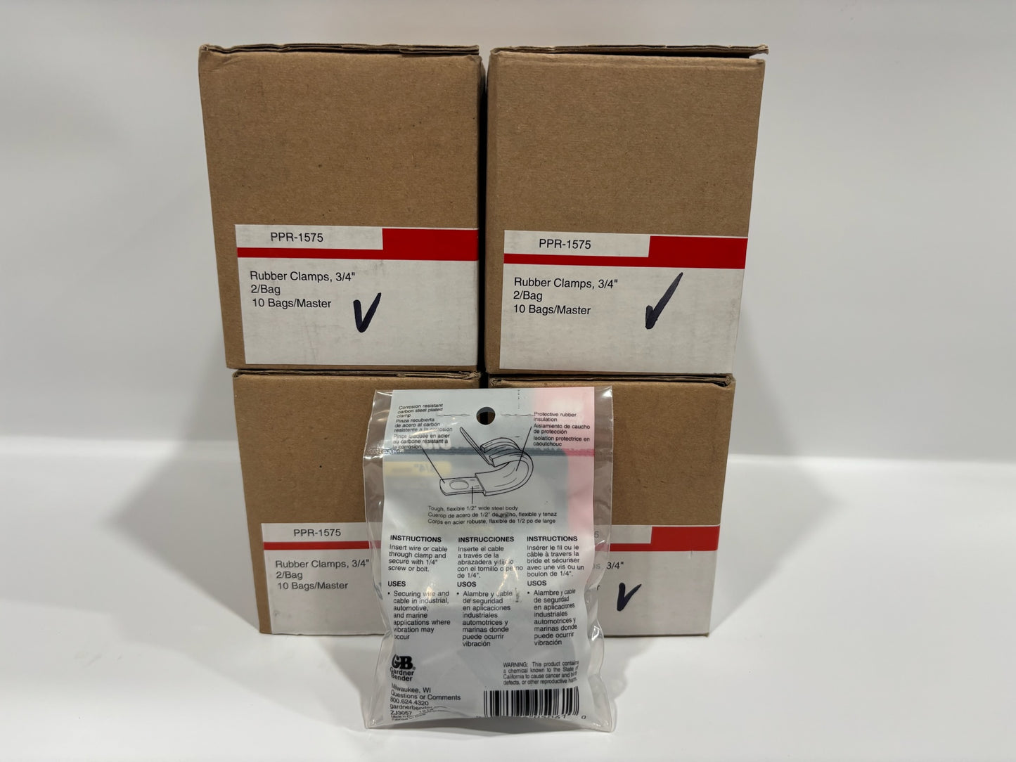 40 PC Gardner Bender PPR-1575 0.75 in. Rubber Insulated Cable Clamp