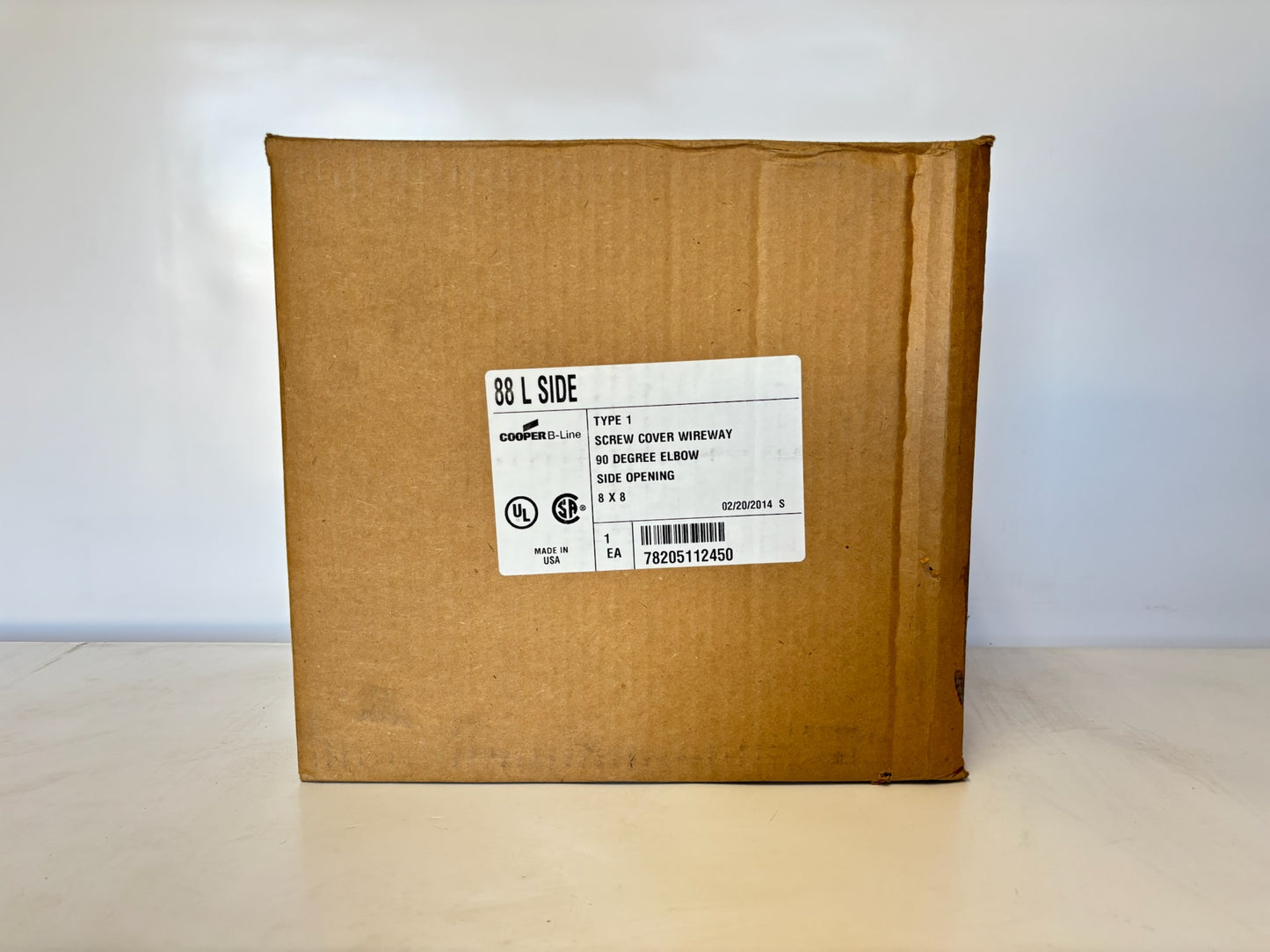 Cooper B-Line 88L Side Screw Cover Wireway 90 Degree Elbow Side Opening 8x8