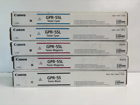 5 Genuine Canon iRA C5535i,C5535i Cyan, Mag & Black Toner GPR-55L CCMMK , GPR55K