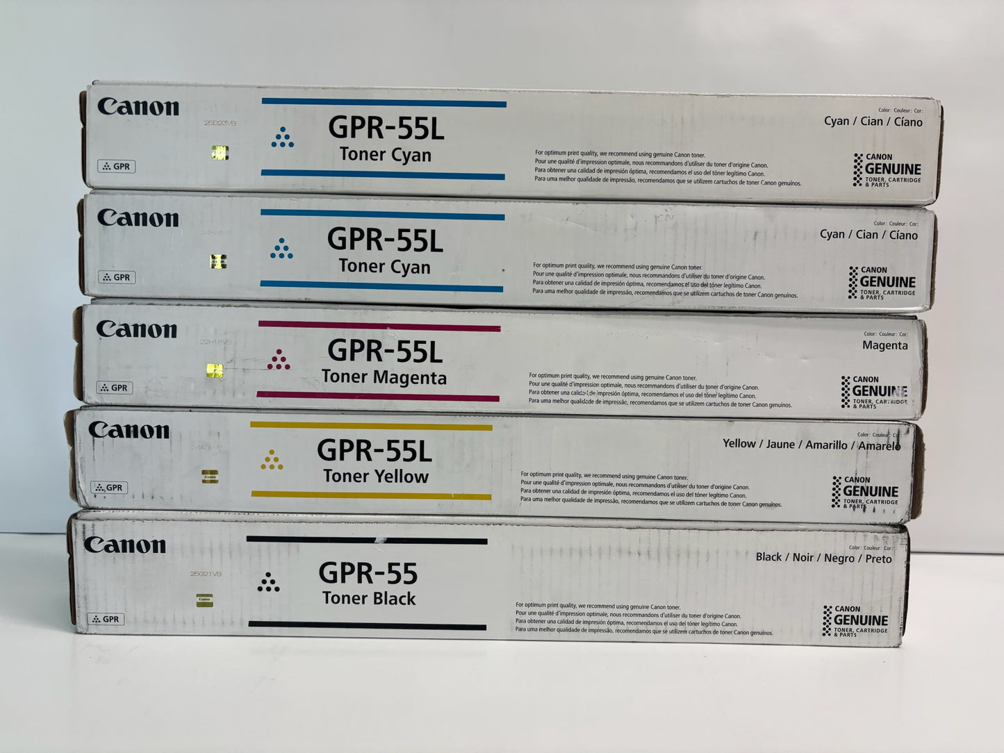 5 Genuine Canon iRA C5535i, C5535i CCMYK Toner GPR-55L CCMY & GPR55K