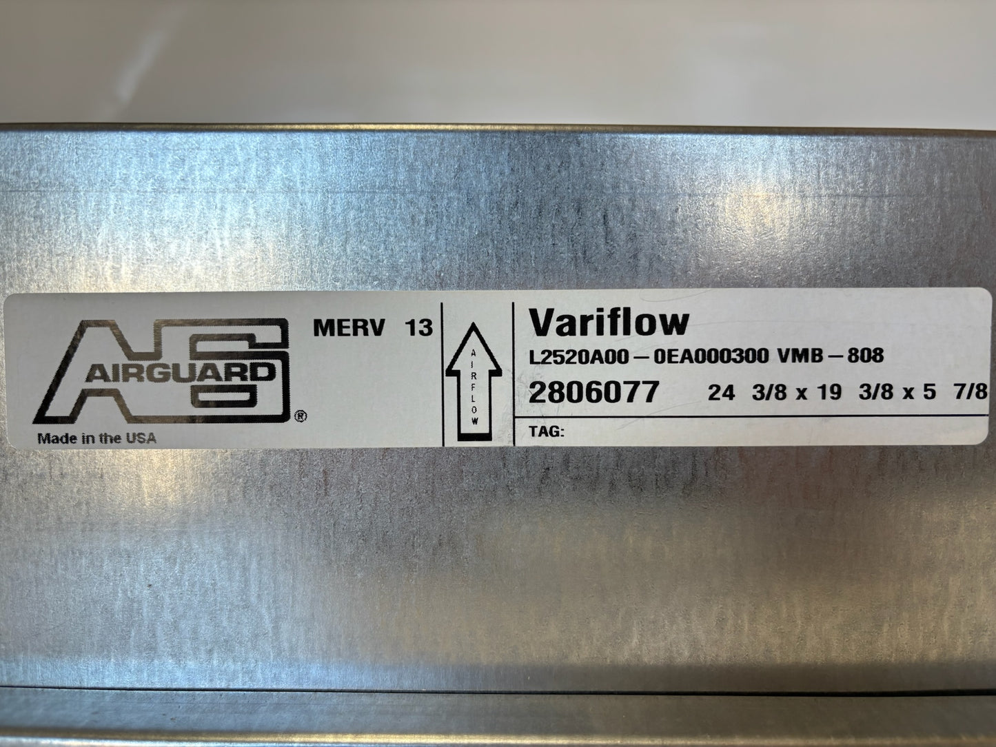Airguard VMB-808 (L2520A00-0EA000300) 20x20x12 Rigid Cell Filter MERV 13