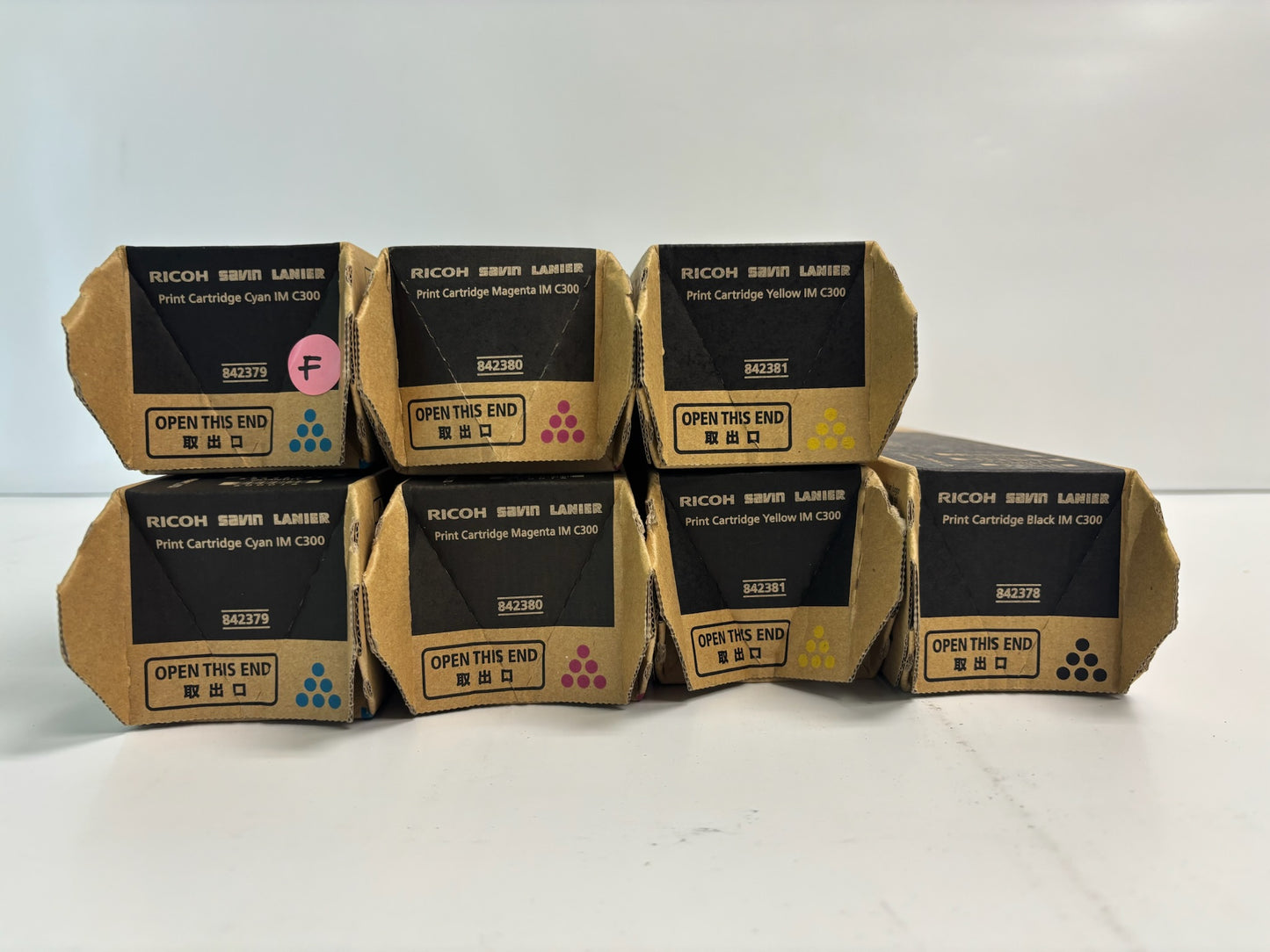 7 Genuine Ricoh IM C300, C400F CCMMYYK Toners 842378, 842379, 842380, 842381