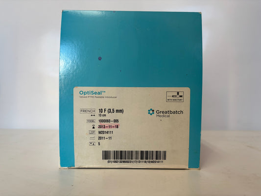 OptiSeal 1000093-005 Valved PTFE Peelable Introducer Kit