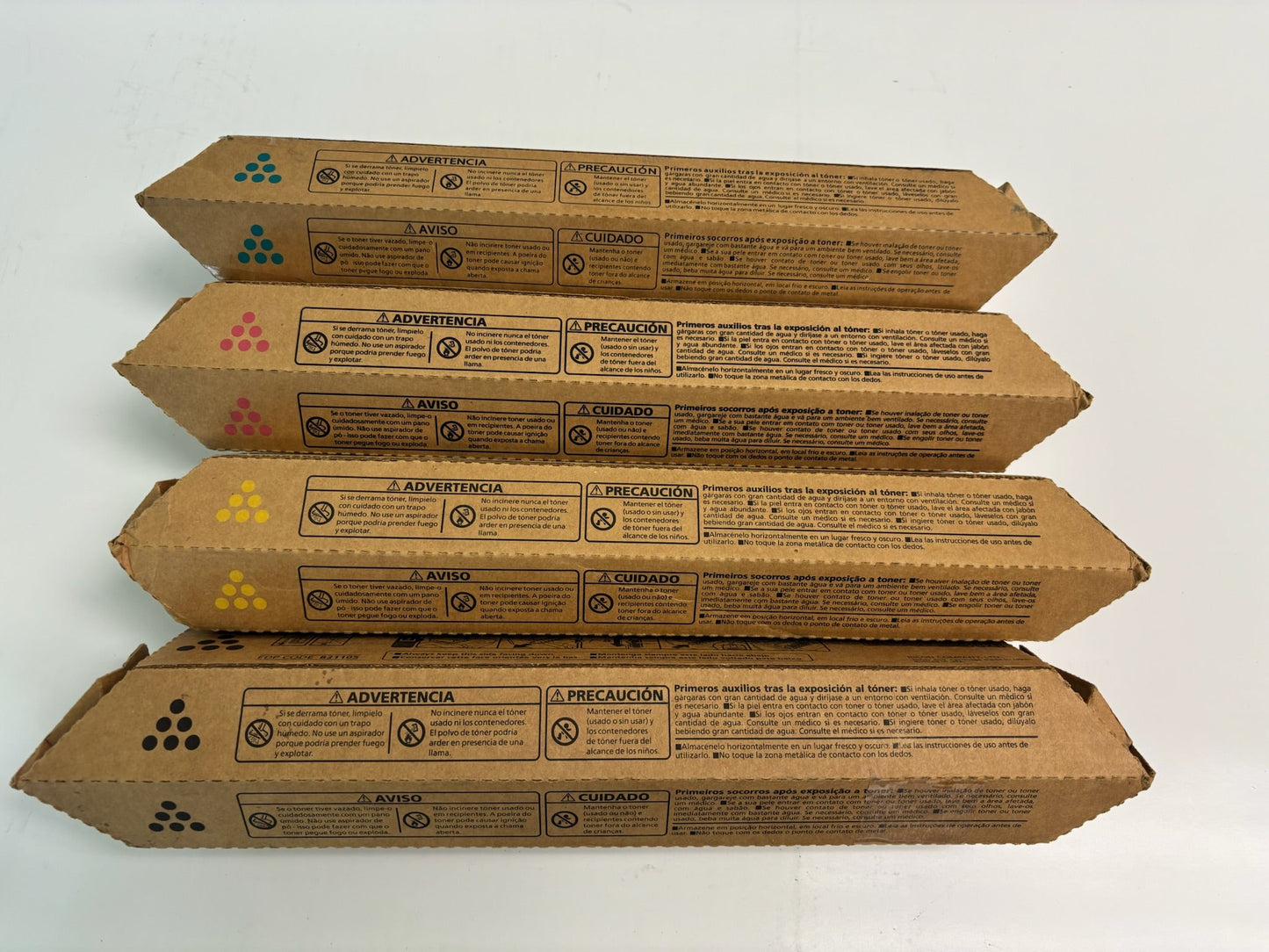 4 Genuine Ricoh SPC430A, CLP37A/LP137CA CMYK Toners 821105,821106,821107,821108